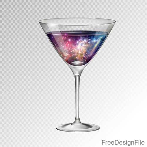 Beautiful cocktail with glass cup vectors 09