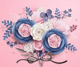 Beautiful flower with pink valentines background vector