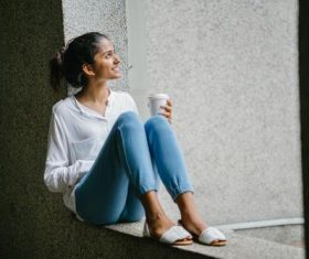 Beautiful woman wearing jeans Stock Photo 01