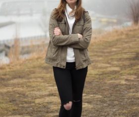 Beautiful woman wearing jeans Stock Photo 02