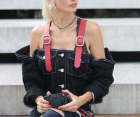 Beautiful woman wearing jeans Stock Photo 03