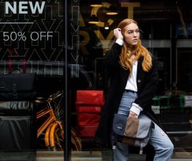 Beautiful woman wearing jeans Stock Photo 04