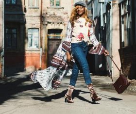 Beautiful woman wearing jeans Stock Photo 06