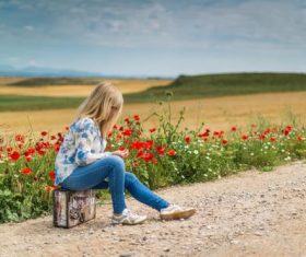Beautiful woman wearing jeans Stock Photo 08