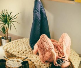 Beautiful woman wearing jeans Stock Photo 09