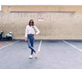 Beautiful woman wearing jeans Stock Photo 10