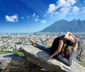 Beautiful yoga movements Stock Photo 01