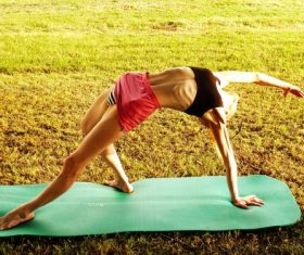 Beautiful yoga movements Stock Photo 04