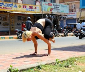 Beautiful yoga movements Stock Photo 05
