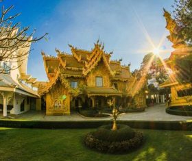 Beautifully carved Buddhist architecture Stock Photo 02