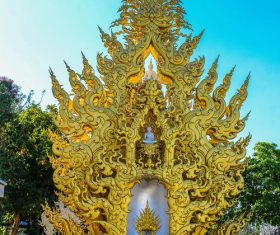 Beautifully carved Buddhist architecture Stock Photo 03