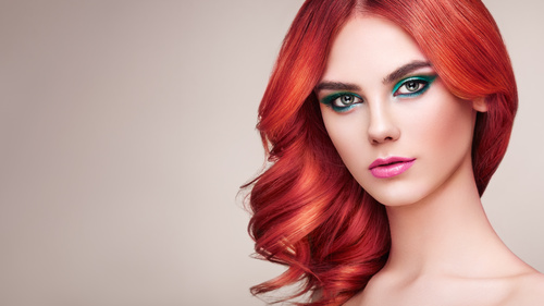 Beauty fashion model girl with colorful dyed hair Stock Photo 03