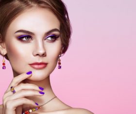 Beauty fashion model girl with colorful dyed hair Stock Photo 07