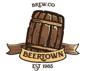 Beer decorative emblem vector