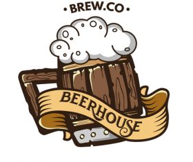 Beer house original vintage labels vector 02