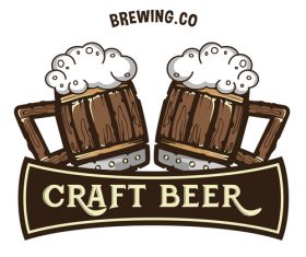 Beer label design template vector