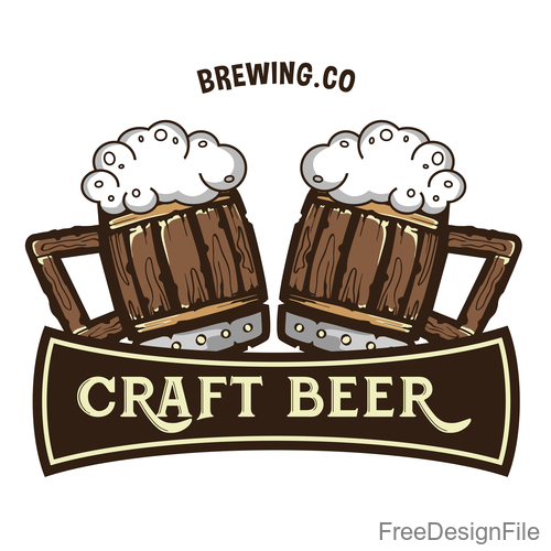 Beer label design template vector