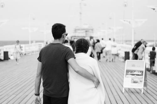 Black and white photography couple Stock Photo 01
