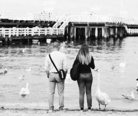 Black and white photography couple Stock Photo 02