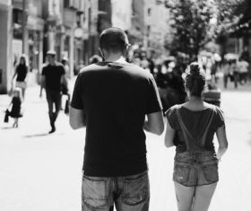 Black and white photography couple Stock Photo 07