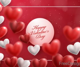Blurs air heart with valentines day design vector 01