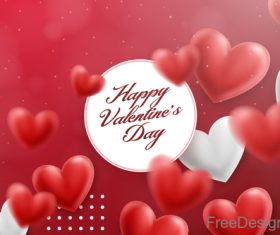 Blurs air heart with valentines day design vector 03