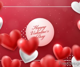Blurs air heart with valentines day design vector 04
