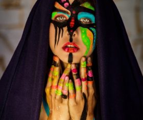 Body painting beautiful model Stock Photo