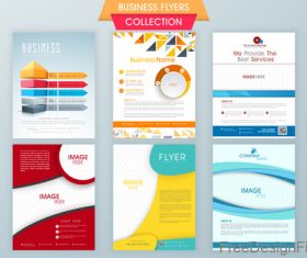 Business flyer with poster modern design vector template 02