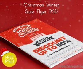 Christmas Winter Sale Flyer PSD Template