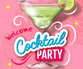Cocktail party flyer template vectors material 01