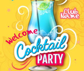 Cocktail party flyer template vectors material 02