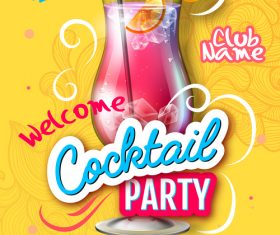 Cocktail party flyer template vectors material 03