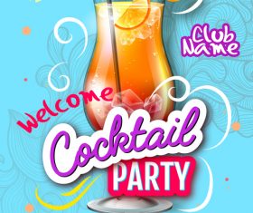 Cocktail party flyer template vectors material 04