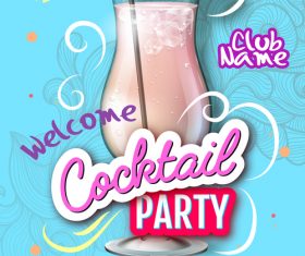 Cocktail party flyer template vectors material 05