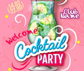 Cocktail party flyer template vectors material 06