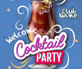 Cocktail party flyer template vectors material 07