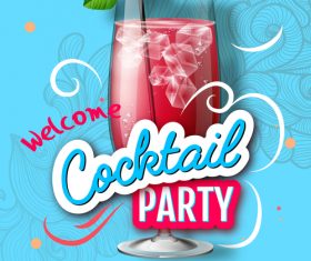 Cocktail party flyer template vectors material 08