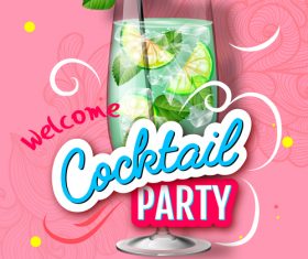 Cocktail party flyer template vectors material 09