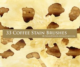 Coffee Stain Grunge Photoshop Brushes
