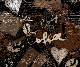 Coffee abstract art seamless pattern vector 04