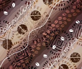 Coffee abstract art seamless pattern vector 05
