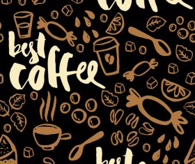 Coffee abstract art seamless pattern vector 06