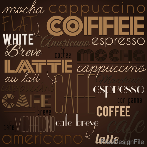Coffee fashion art background vector design 01