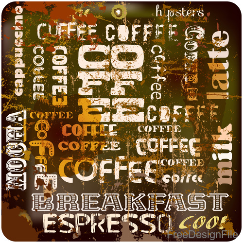 Coffee fashion art background vector design 03