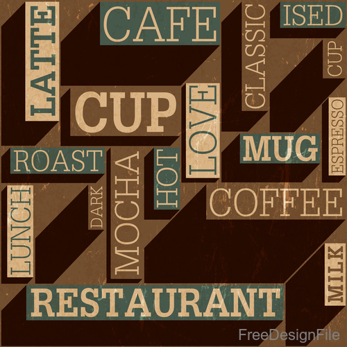 Coffee fashion art background vector design 04