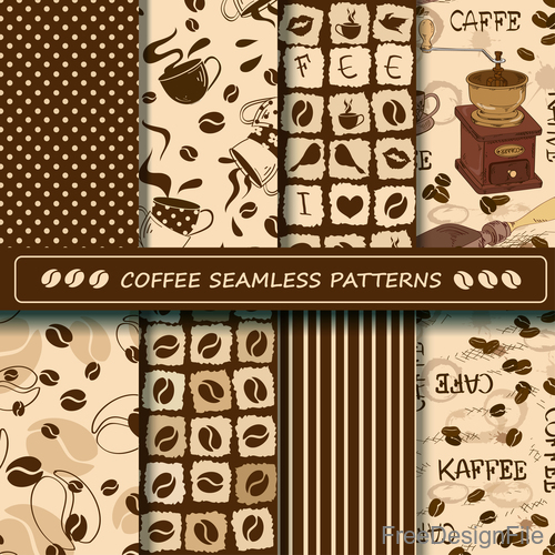 Coffee seamless pattern vintage vectors 02