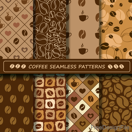 Coffee seamless pattern vintage vectors 03