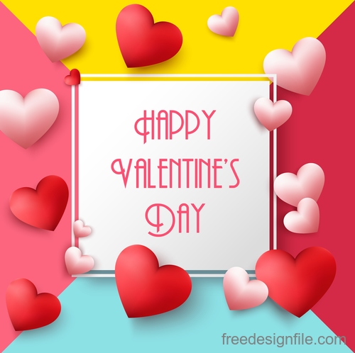 Colored valentines background with air heart vector