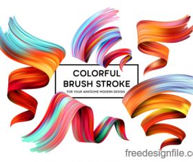 Colourful brush stroke illustration vectors material 01